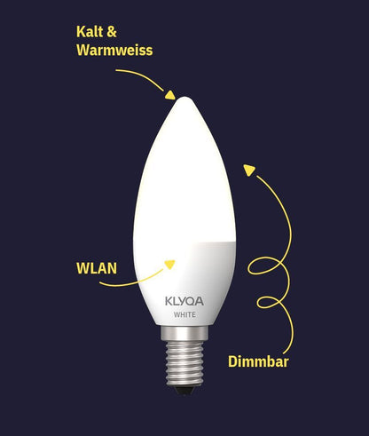 E14 White: Dimmbar, stufenlose Weißtöne einstellbar