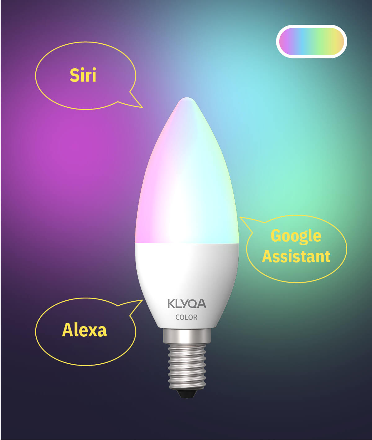 Kerze E14 Alexa, Google Home, Siri