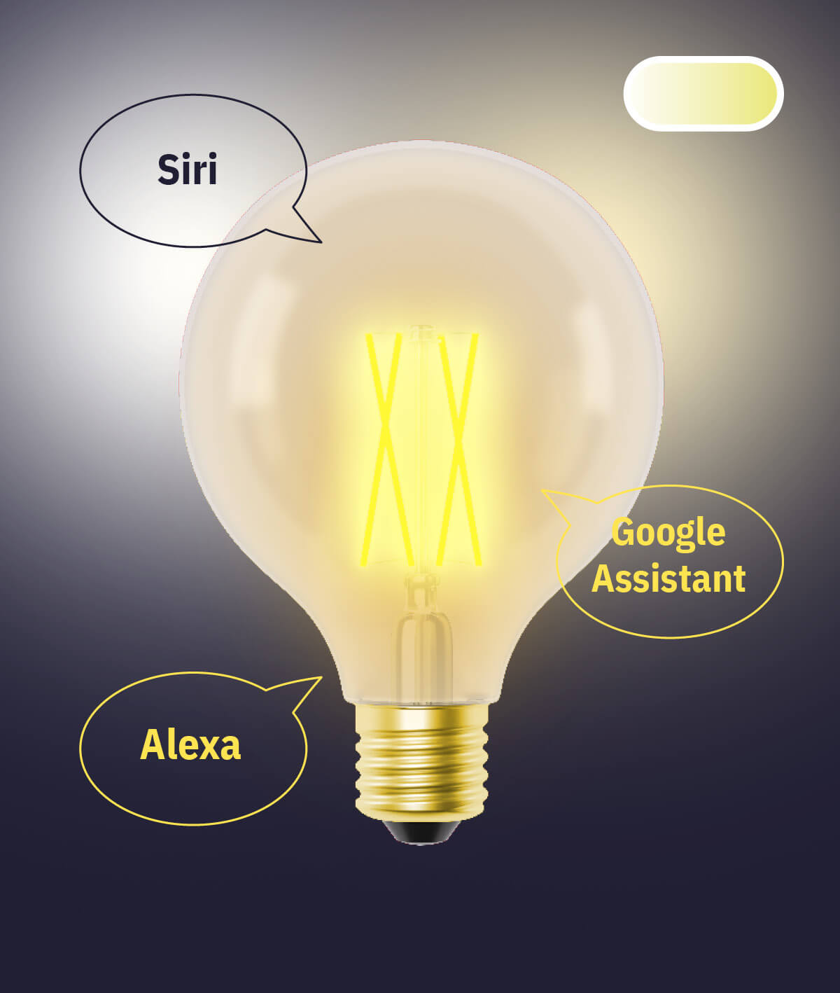 Vintage Glühbirne Alexa, Google Home, Siri