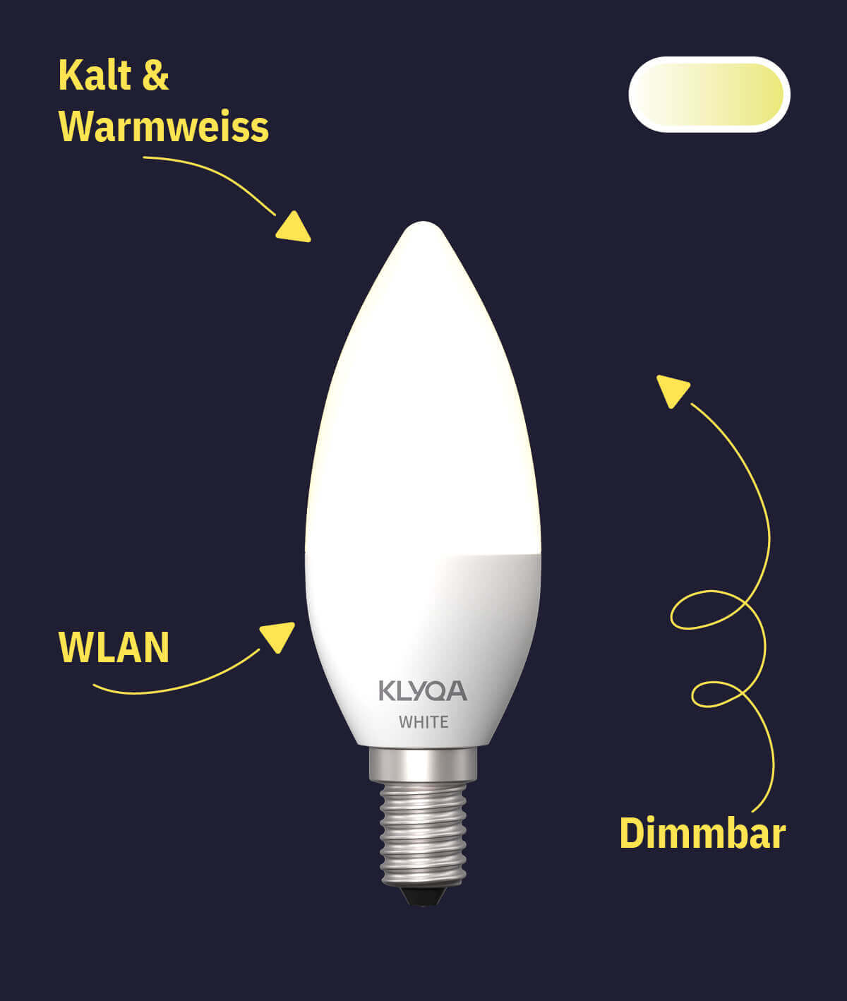 Kerze E14 smarte WLAN Glühlampe weiß